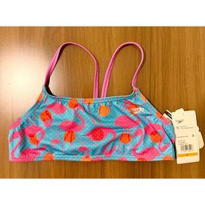 NWT Speedo Bikini Top Flamingo Dot Jr. Women's Size Small